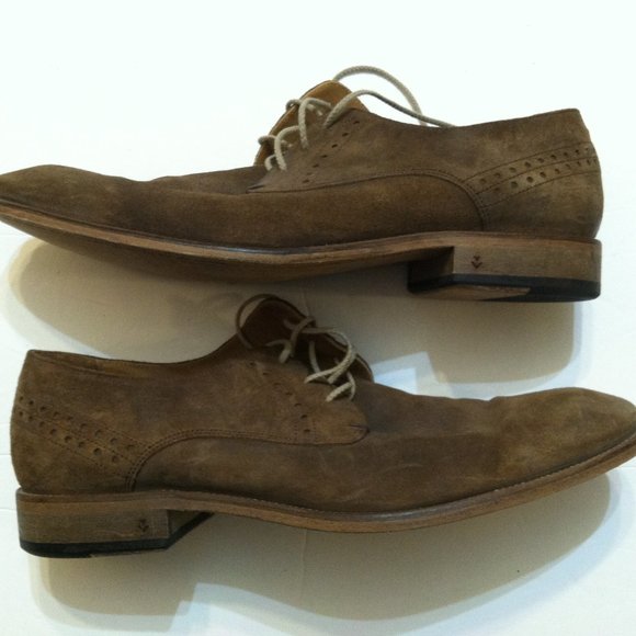 JOHN VARVATOS MEN\'S PRE-OWNED TAN LEATHER SUEDE DRESS SHOES SIZE: 10M main image 9